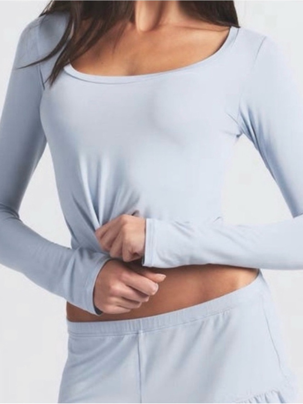 SKIMS Scoop Neck Sleep Top only| Zen Blue | Size S - Picture 2 of 11
